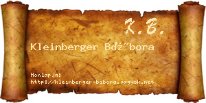 Kleinberger Bíbora névjegykártya